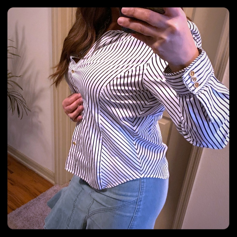 Jones New York Blouse Striped / Size: Medium 🖤